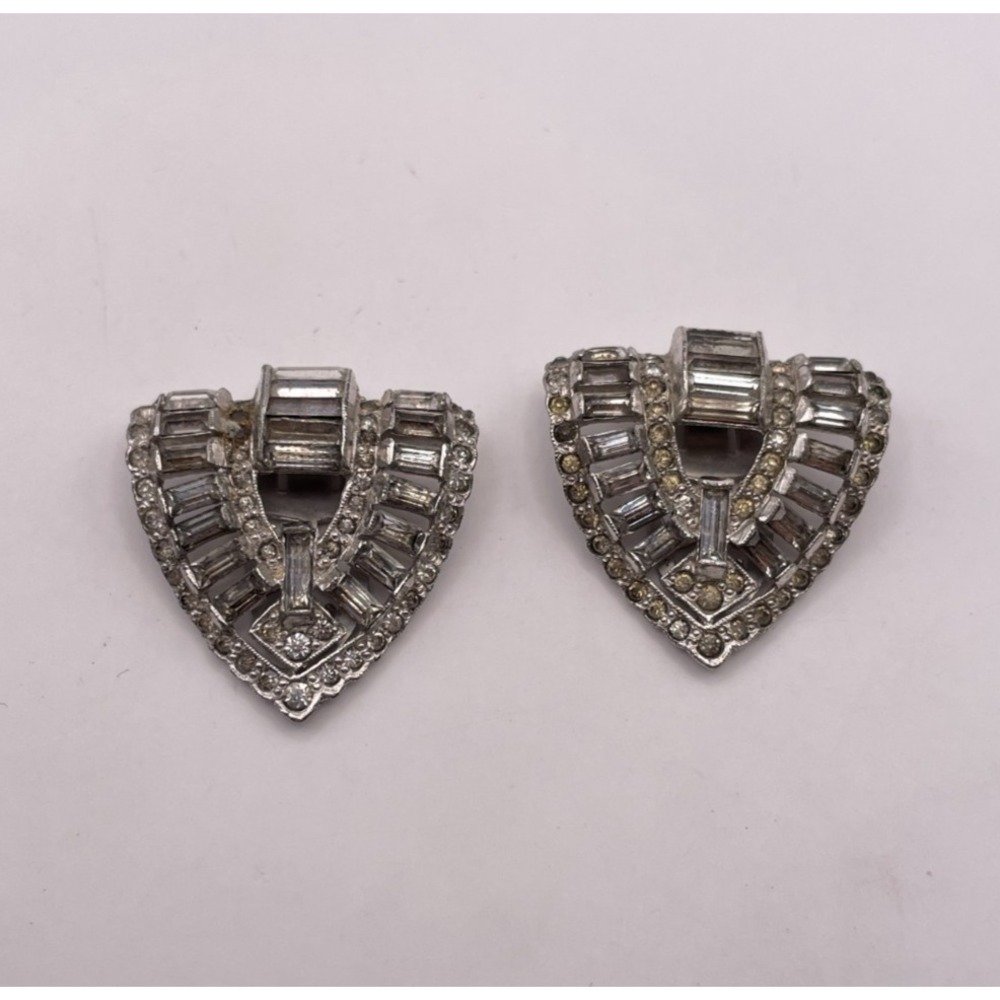 Vintage Rhinestone Dress Clips READ